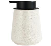 Distributeur de savon liquide en céramique de 355 ml - Distributeur de savon moderne pour les mains avec pompe noire facile à presser, distributeur de savon réutilisable et rechargeable pour salle de