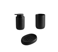 Distributeur de Savon Liquide et de shampoing Kit de Distribution d'appareils de Salle de Bain Accessoires de Salle de Bain en céramique Pompe à Gel Plats(BLACK3)