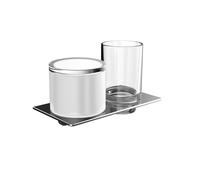Distributeur de savon liquide et porte-verre emco art, chromé, 163100102