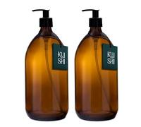 Distributeur de Savon Liquide Kuishi - en Verre - Couleur Marron ambré, Verre, Ambre, x2 1000ml