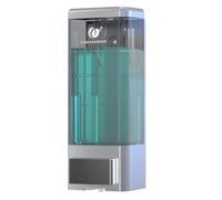 Distributeur de savon liquide manuel 500 ml - Fixation murale sans perçage - Pour salle de bain, cuisine - En plastique - Argenté