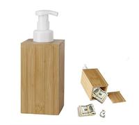 Distributeur de Savon Liquide moussant en Bambou Naturel 250 ML Boîte sûre pour Cacher des Bijoux ou des Objets de Valeur avec Couvercle Amovible Discret et Secret