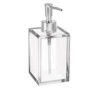 Distributeur de Savon Liquide Rechargeable en Acrylique Transparent avec Pompe en Acier Inoxydable antirouille, Distributeur de Savon carré Moderne pour Salle de Bain | 340,2 g