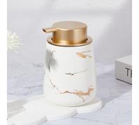 Distributeur de savon liquide rechargeable en mousse en céramique pour salle de bain, cuisine, vaisselle avec pompe (blanc)