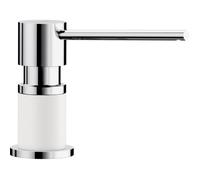 Distributeur de savon, liquide vaisselle d'évier à encastrer, accessoire cuisine, BLANCO LATO blanc / chromé, contenance 300ml