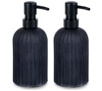 Distributeur de savon liquide VILDE - Verre noir mat - 400ml - Design moderne
