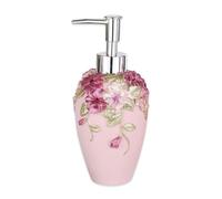 Distributeur de savon liquide vintage en forme de fleur 3D pour comptoir de salle de bain, cuisine, comptoir (rose)