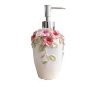 Distributeur de savon liquide vintage en forme de fleur 3D pour comptoir de salle de bain, cuisine, comptoir - Distributeur de savon liquide pour les mains - Blanc