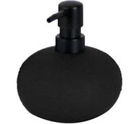 Douceur d'Intérieur Distributeur de savon Mambo – Diam. 11,2 x 12,8 cm – Noir, Grès Uni Soft Touch