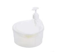 Distributeur de savon manuel 2 en 1 et porte-brosse à vaisselle pour cuisine avec grand réservoir de 1000 ml (transparent)