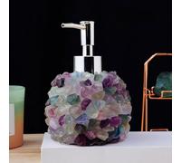 Distributeur de Savon Manuel en Cristal de Quartz Rose Fluorite Arc-en-Ciel pour Les Mains et la Vaisselle - Idéal pour Les Bureaux, hôtels, Locations de Vacances, cuisin