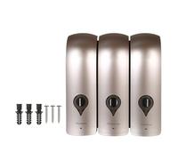 Distributeur de Savon Manuel Mural 3 Chambres 3 x 300ml, pour Gel Douche Shampooing Lotion - Capacité Spacieuse, Matériau ABS Durable, Adapté Cuisine Salle de Bain Hôtel (Champagne Ou)