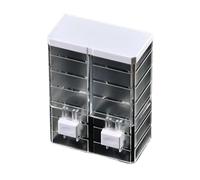 Distributeur De Savon Manuel Mural sans Perçage, Flacon Transparent Gel Hydroalcoolique Et Douche avec Adhésif Traces pour Salle Bain Cuisine(Style A Double)