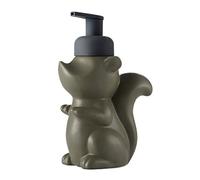 Distributeur de Savon Mignon Céramique Écureuil Distributeur Savon Distributeur Refilable Distributeur de Savon Bouteille Pompe Pour Salle De Bains Plaque D'évier Distributeur De Savon (B)