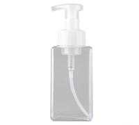 Distributeur de savon moussant 450 ml à pompe rechargeable pour savon, shampooing, gel douche, salle de bain, cuisine, buanderie, construction en plastique réutilisable (transparent)