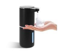 Distributeur de savon moussant, distributeur de savon automatique, 400 ml, sans contact, rechargeable par USB, distributeur de savon électrique réglable à 4 niveaux, pour salle de bain, cuisine, hôtel