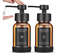 Distributeur de Savon moussant - Distributeur de Savon en Verre avec Pompe en Plastique - Bouteille en Verre Vide Rechargeable pour Savon Liquide - pour Cuisine, Salle de Bain, Commercial - 236,8 g
