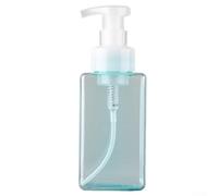 Distributeur de savon moussant rechargeable de 450 ml pour salle de bain et cuisine, bouteille en plastique réutilisable pour shampooing, gel douche, savon pour les mains, compatible (bleu)