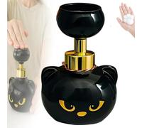 Distributeur de Savon Mousse en Forme Patte Chat, Flacon Pompe Fleur, moussant Noir for Chaton, Rechargeable, Cadeau for Amoureux des Chats(1pcs)