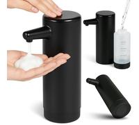 Distributeur de Savon Mousse - Noir - Distributeur de Liquide Vaisselle pour Salle de Bain, Toilettes et Cuisine - Distributeur à Pompe - Jusqu'à 75% de Savon en Moins