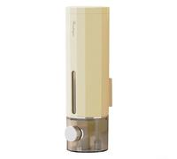 Distributeur de savon multifonction 450 ml, design mural, parfait pour les salles de bains, les cuisines et les hôtels (jaune lait)