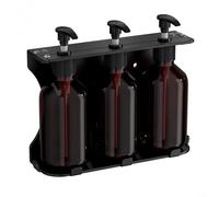 Distributeur de savon mural à pompe manuelle pour gel douche, shampooing - Support d'angle pour salle de bain et cuisine - Noir 21 x 6,5 x 16,5 cm (3 bouteilles)