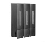 Distributeur de savon mural à triple chambre pour shampooing, gel douche et nettoyant liquide dans les zones humides (gris) 400 ml