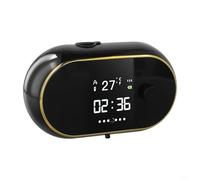 Distributeur de savon mural automatique en mousse avec capteur sans contact, écran HD, affichage de l'heure, de la température et de l'alimentation, étanchéité IPX5 pour salle de bain et cuisine (noir