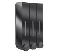 Distributeur de savon mural avec 3 compartiments, capacité de 420 ml, hygiénique et facile à installer pour salle de bain, cuisine, hôtel, salle de sport, fabriqué en plastique ABS durable (triple