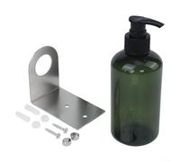 Distributeur de savon mural de 300 ml pour économiser de l'espace - Support multifonction pour shampooing, après-shampooing, lotion et gel douche - Plastique vert et argent - Recharge en acier