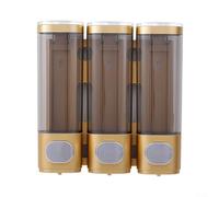 Distributeur de savon mural de 300 ml pour produits de douche, shampooing et après-shampoing (doré)