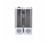 Distributeur de savon mural de 300 ml pour salle de bain, gel douche, shampooing, après-shampoing avec plusieurs chambres, recharge facile (double bouteilles)