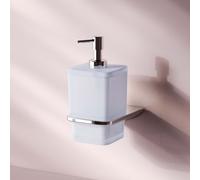 Distributeur de savon mural Distributeur de savon liquide rechargeable Distributeur pour savon ou gel douche avec perçage Acier inoxydable Verre AM.PM, Chrome