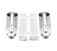 Distributeur de savon mural, distributeur de shampooing, distributeur de liquide, distributeur de savon sur la paume, distributeur de gel douche, shampoing, savon (double tasse d'argent)