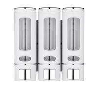 Distributeur de savon mural - Distributeur de shampooing triple multi-usages, 3 x pompe de douche de 400 ml, boîte à shampoing, flacon de gel de lotion, distributeur de savon pour salle de bain