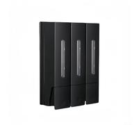Distributeur de savon mural en acier inoxydable ABS - Anti-fuite - Sans contact - Distributeur de gel douche mural pour salle de bain - Sans perçage - Noir 3