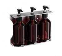 Distributeur de savon mural manuel avec support pour shampooing, après-shampooing, gel douche, gel douche, gel douche, savon vaisselle, convient pour différents réglages (3 bouteilles)