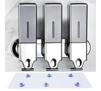 Distributeur de savon mural sans perçage à pression manuelle, distributeur de gel douche et de lotion pour la maison, la salle de bain, la cuisine, les hôtels, les restaurants (Gris, 1500 ml)