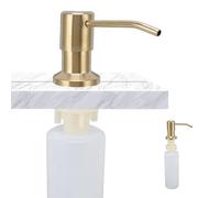 Distributeur de Savon pour évier, 300 ML Distributeur de Savon intégré, tête de Pompe Rotation à 360°, avec Pompe de Recharge pour comptoir de Cuisine, Fournitures de Salle de Bain(Or)