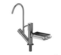 Distributeur de savon pour évier de cuisine avec pompe étendue, porte-savon et lotion monté sur robinet extra long, construction en ABS robuste, connexion directe à l'eau pour une utilisation pratique
