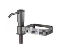 Distributeur de savon pour évier de cuisine avec support de rangement et tube d'extension pour une distribution pratique de liquide vaisselle et une zone d'évier organisée (2)