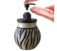 Distributeur de Savon pour Évier de Cuisine | Distributeur de Savon Vaisselle à Motif Zèbre - Flacon Pompe Rechargeable 400ML Décoratif Rétro pour Lotion Après-rasage Huile Coiffure Table Toilette Mai