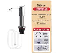 Distributeur de savon pour évier de cuisine en acier inoxydable avec plateau d'égouttement, pompe à installation rapide pour savon liquide, système de lavage des mains 304 résistant à la rouille (B)