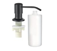 Distributeur de savon pour évier de cuisine - Récipient en acier inoxydable de 500 ml, pompe rotative à 360 degrés, bouteille liquide rechargeable avec presse lisse | Outil de comptoir utile pour