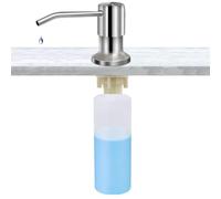 Distributeur de savon pour évier - Pompe à liquide rotative à 360° | Bouteille de savon pour comptoir de cuisine, rechargeable à pression manuelle, en acier inoxydable, outils de nettoyage ménager, ac