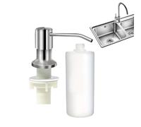 Distributeur de savon pour évier - Pompe à liquide rotative à 360° | Bouteille de savon pour comptoir de cuisine, rechargeable à pression manuelle, en acier inoxydable, outils de nettoyage ménager, ac