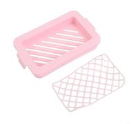 Distributeur de savon pour les mains avec maille élastique pour mousser, solution de rangement compacte pour le linge, la cuisine et la salle de bain, facile à nettoyer et à entretenir (rose)