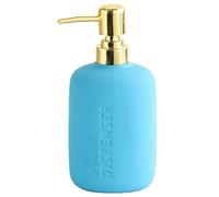 Distributeur de savon pour les mains, Distributeur de savon en porcelaine avec pompe, bouteille lotion et shampoing rechargeable 500ml for salle bain douche, 17.6oz 1 pièce(Sky Blue)