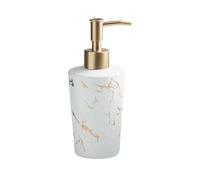 Distributeur de savon pour les mains, Distributeur de savon liquide for salle bain, distributeur en céramique for les mains, doré, lotion rechargeable-rose-350 ml/12,3 oz(White)