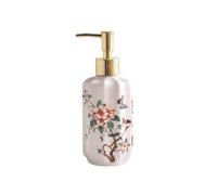 Distributeur de Savon pour Les Mains en céramique 350 ml/11,8 oz, Bouteille à Pompe de Lotion à Motif de Fleurs Vintage, Distributeur de désinfectant pour Les Mains